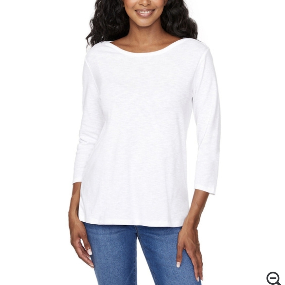NWT KIRKLAND Signature Ladies' Cotton Slub Tee‎ White